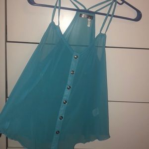 Ocean blue, see through, silky, never worn